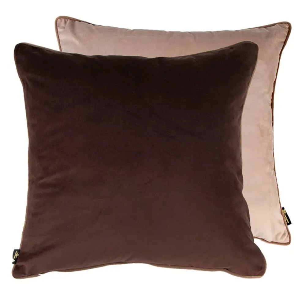 Solenne Chocolate & Taupe Reversible Cushion - 59x59cm - Image 2