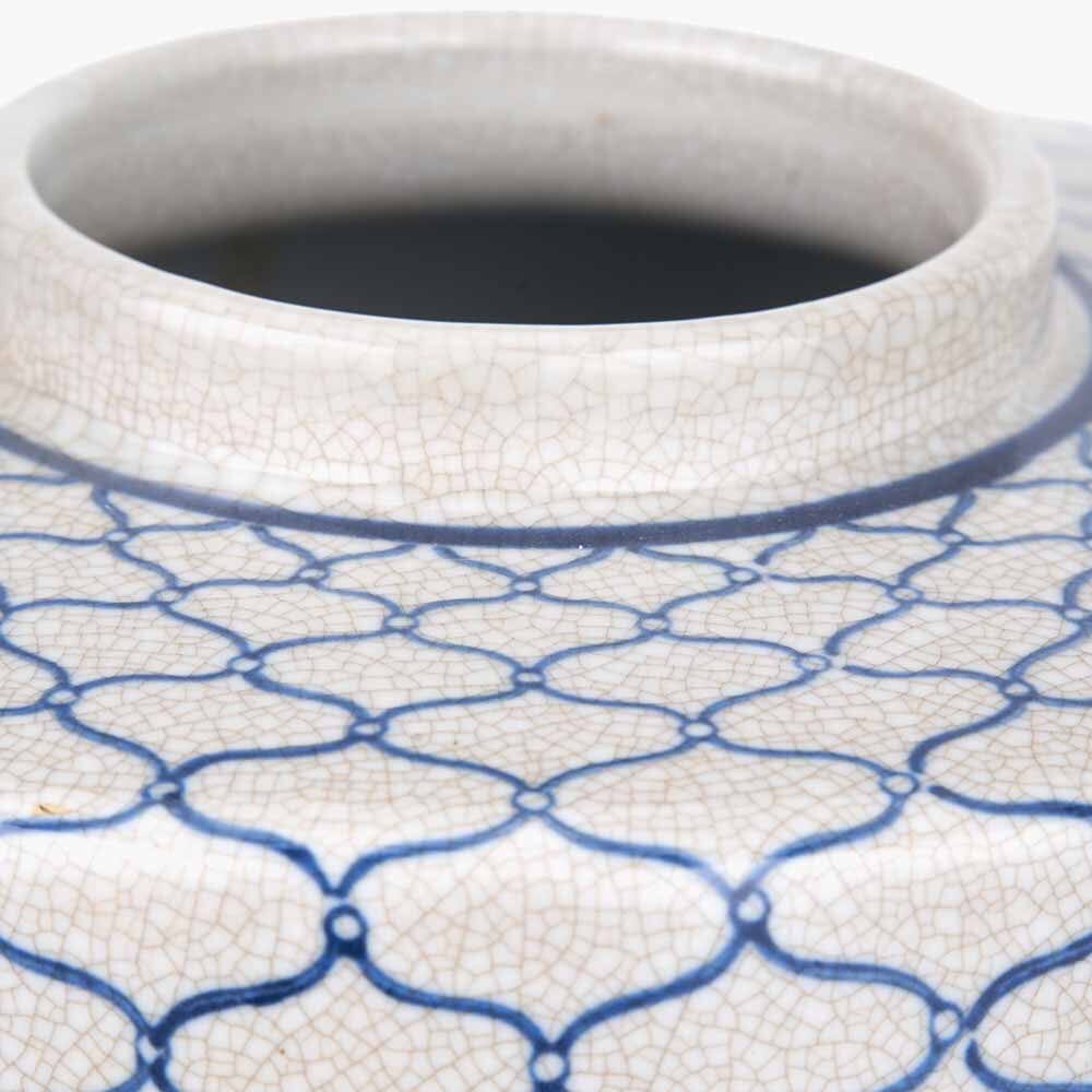Soren Grey & Blue Ceramic Patterned Ginger Jar - Image 5
