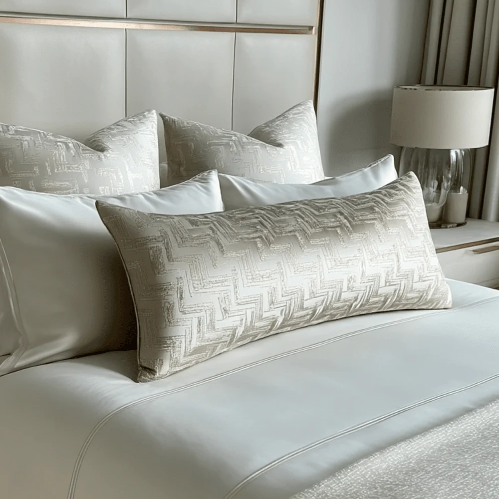 Sorrel Cream & Gold Long Bolster Cushion - 90x35cm