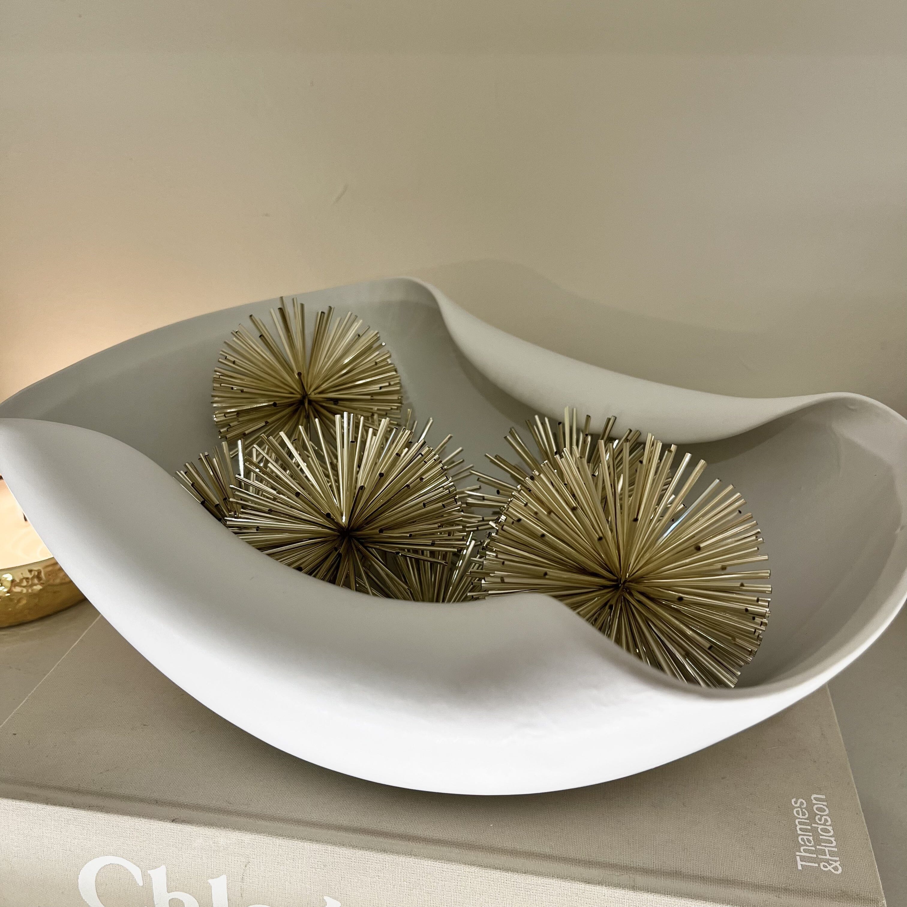 Sorrel Matte White Wave Effect Decorative Bowl - Image 2