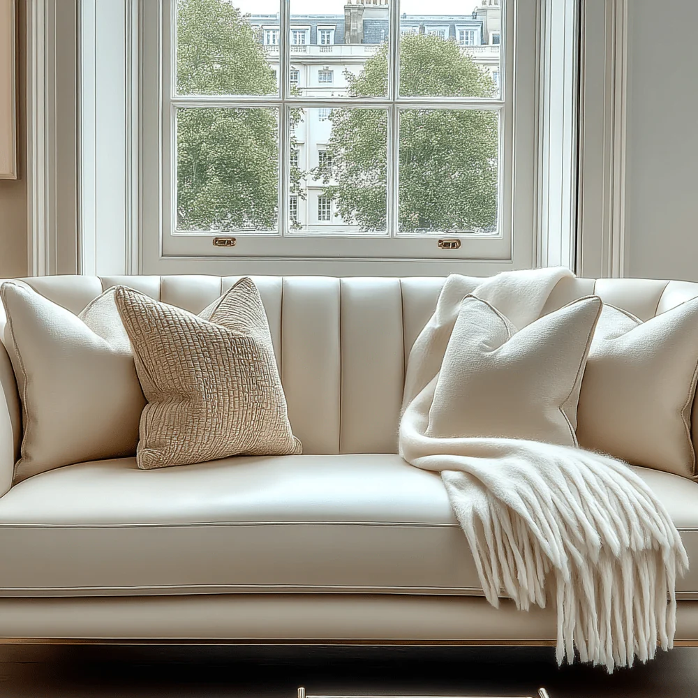 Sotani Cream Woven Tasselled Throw