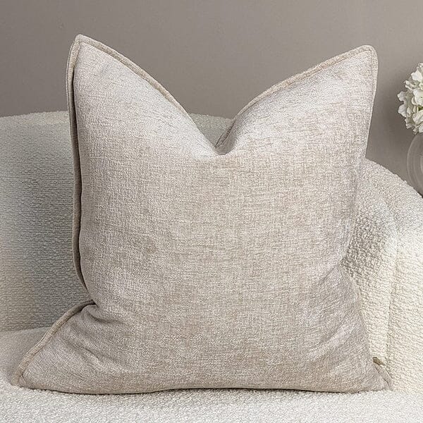 Souffle Cream Woven Cushion with Oxford Border- 43x43cm