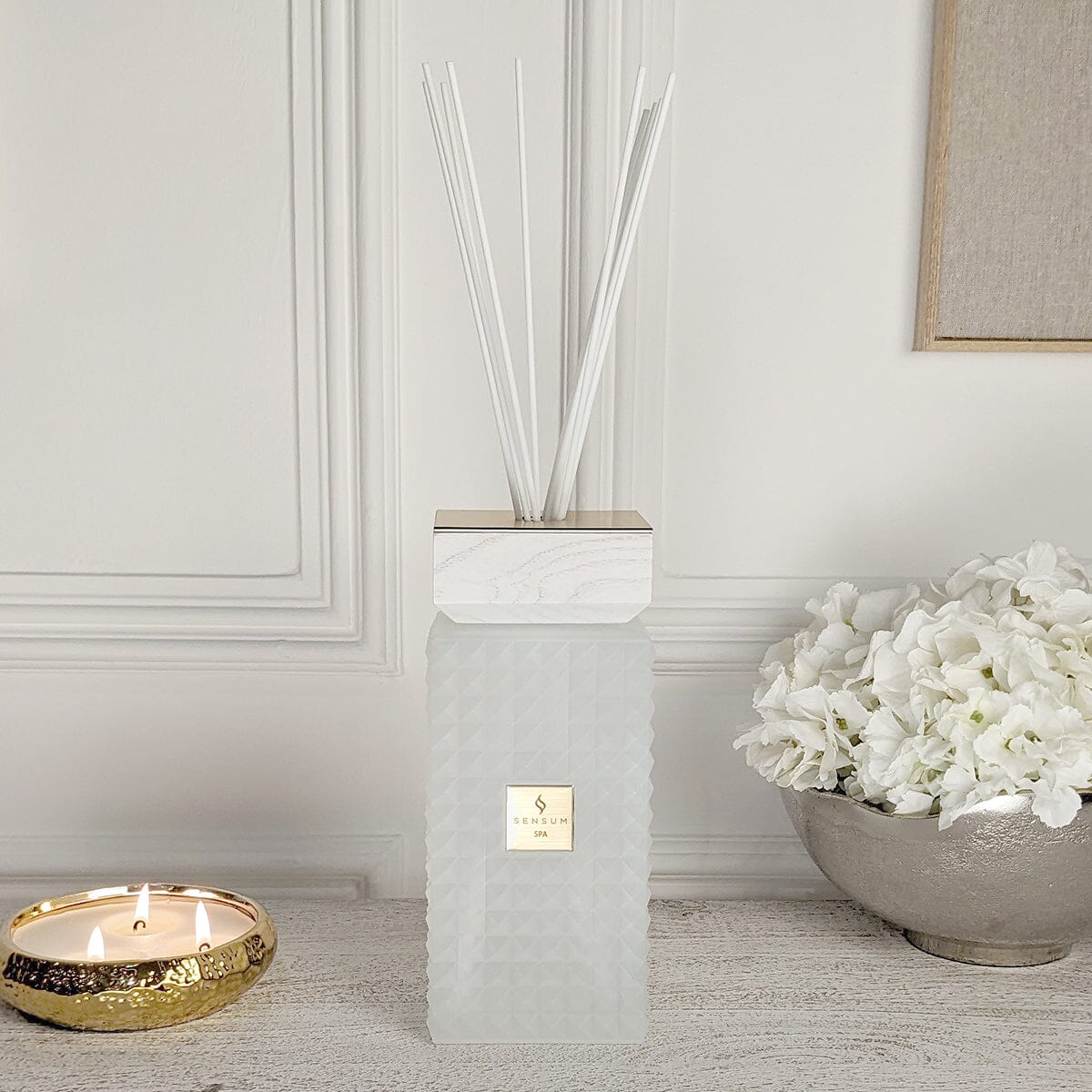 Spa Large White & Gold Luxury Reed Diffuser - 1000ml - Image 2