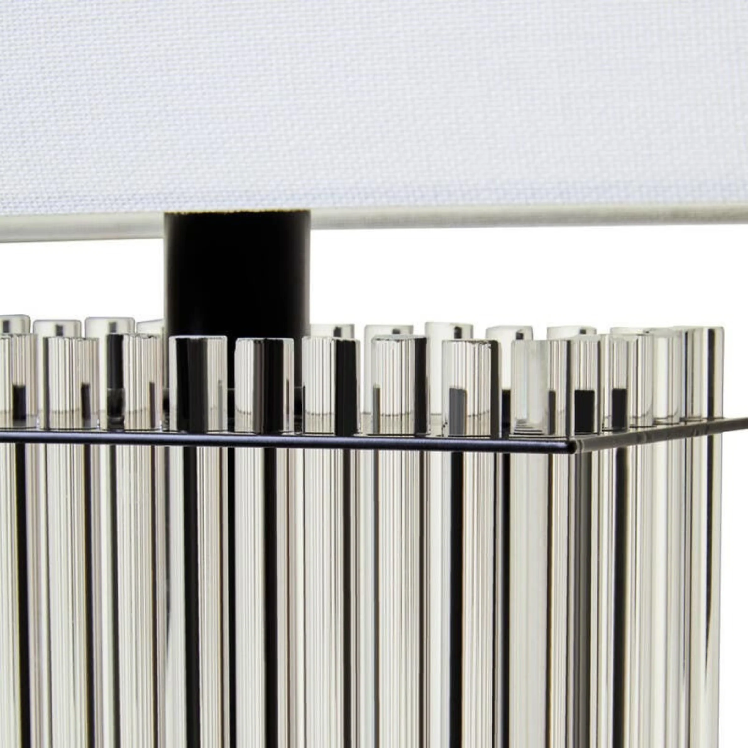 Stanton Black & Glass Table Lamp with White Shade - Image 5