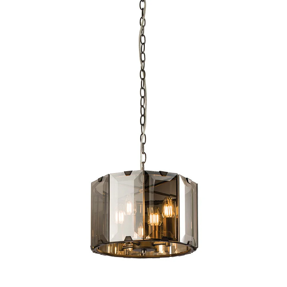 Starlight Tinted Grey Glass 4 Light Pendant - Image 3
