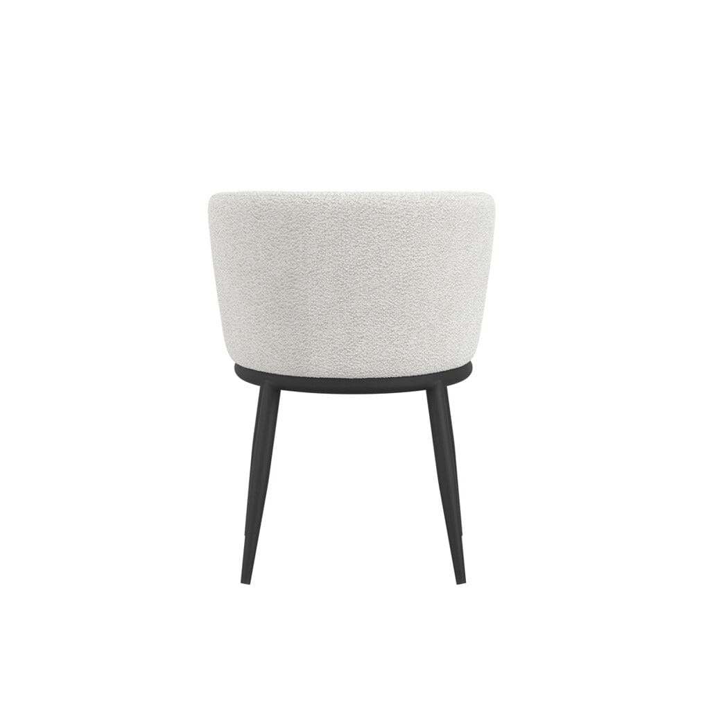 Stasi Off White Boucle Curved Dining Chair with Black Legs - Image 5