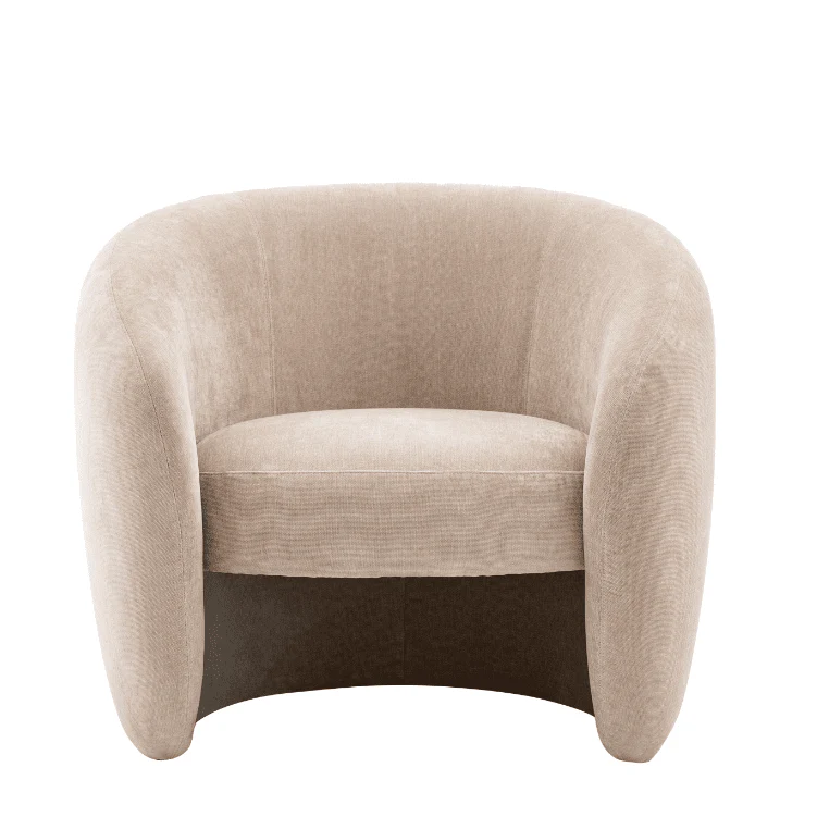 Stockholm Cream Textured Curved Accent Chair - Image 2