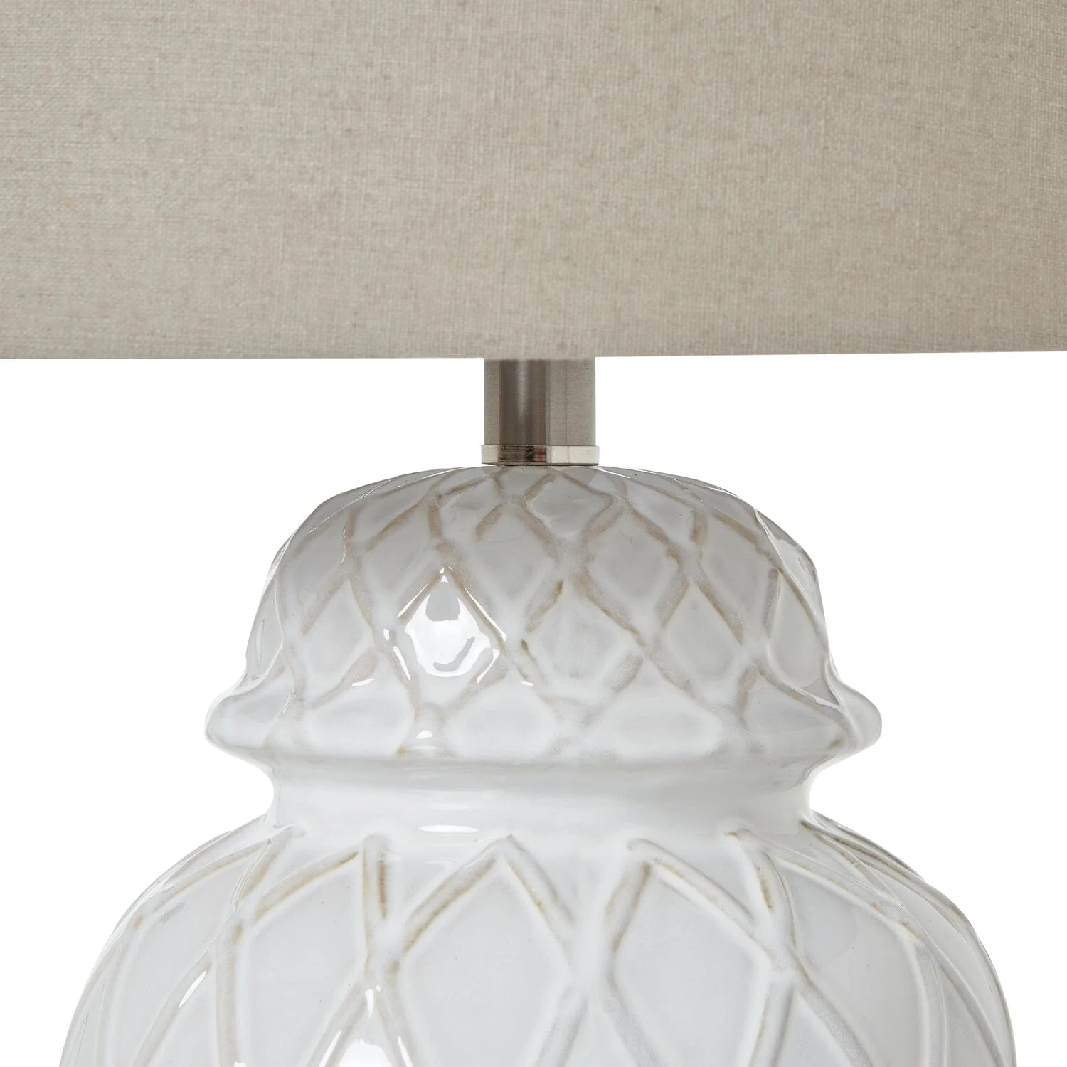 Stratford Ceramic Ginger Jar Lamp with Neutral Linen Shade - Image 5