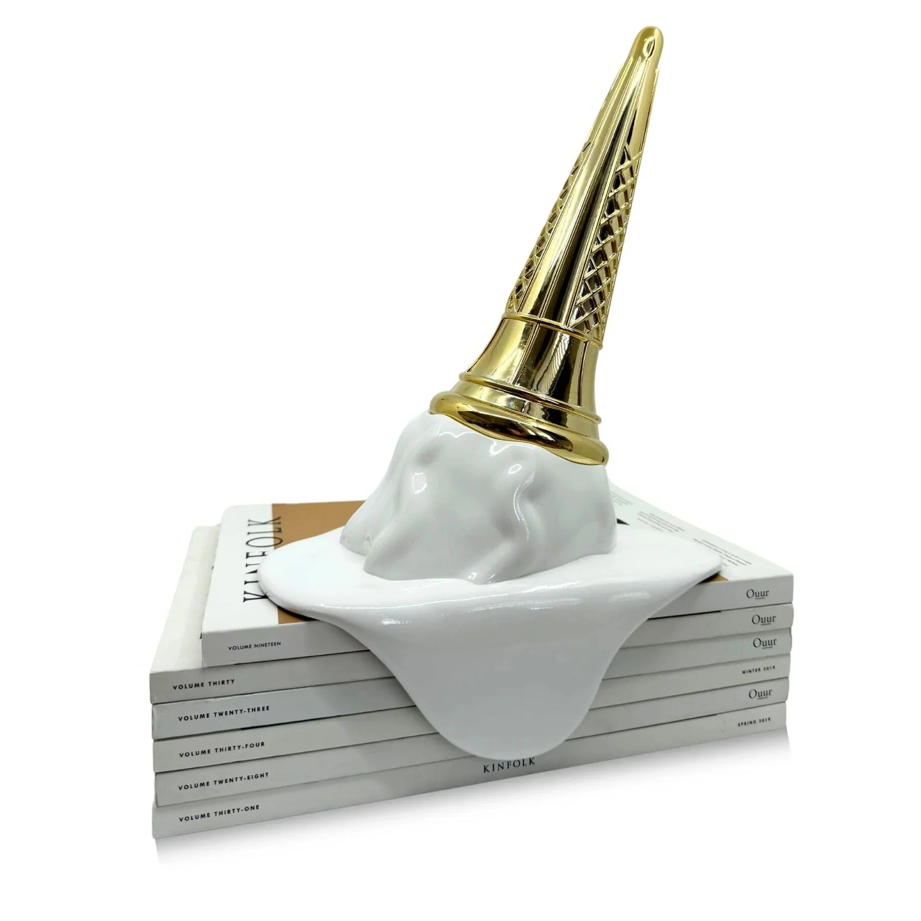 Sundae White & Gold Decorative Melting Ice Cream Ornament - Image 2
