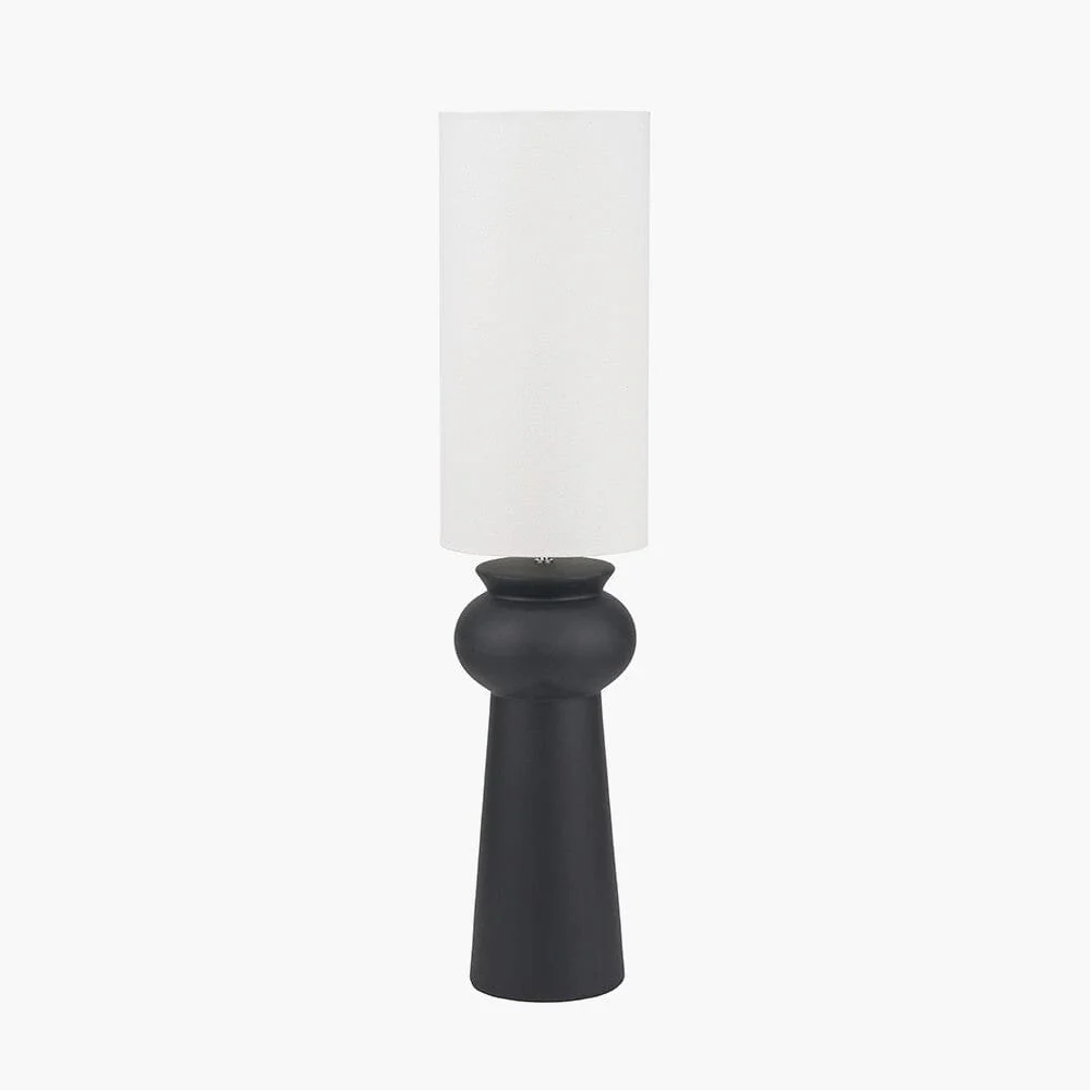 Susille Black Ceramic Floor Lamp with White Shade - Image 2