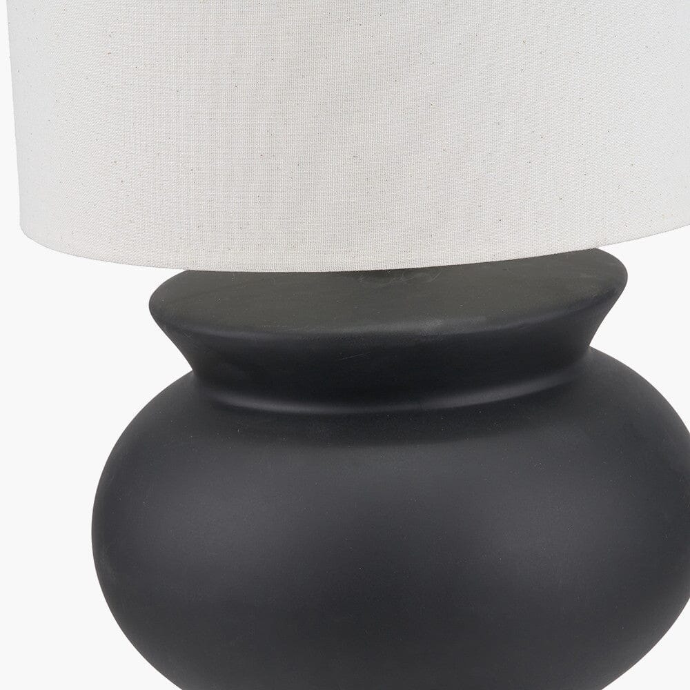 Susille Black Ceramic Floor Lamp with White Shade - Image 3