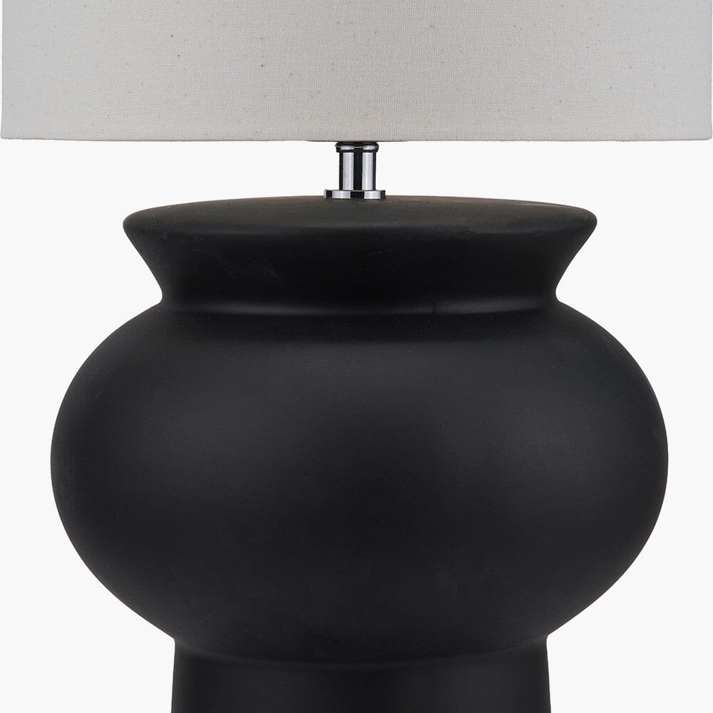 Susille Black Ceramic Floor Lamp with White Shade - Image 4