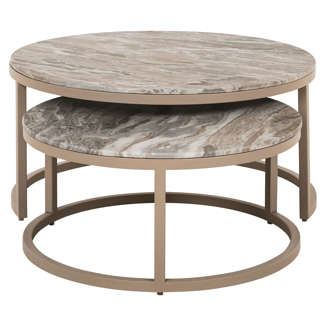 Sylvaine Taupe & Marble Topped Nested Coffee Tables - Image 3
