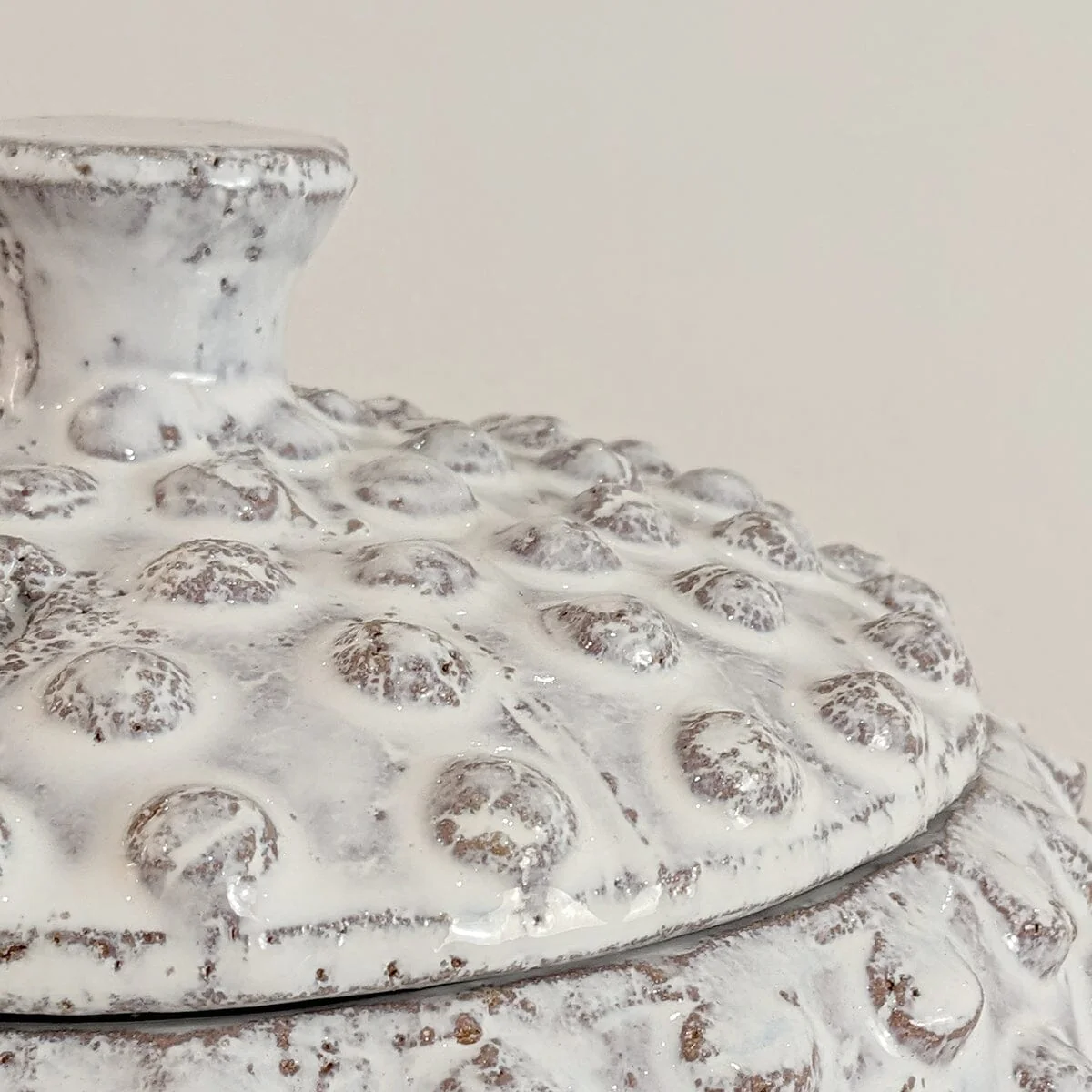 Sylvie White Bobbled Distressed Decorative Jar - Image 4