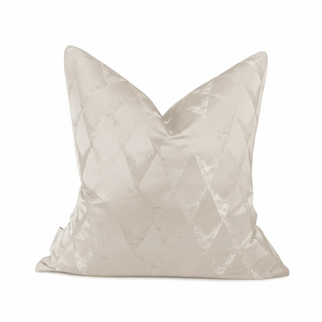 Tacoma Cream & Gold Geometric Metallic Cushion - 50x50cm - Image 3
