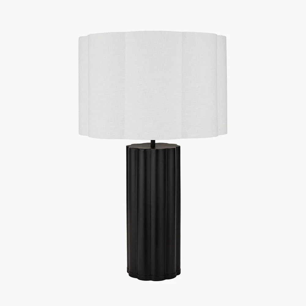 Tala Black & Cream Scalloped Table Lamp - Image 6