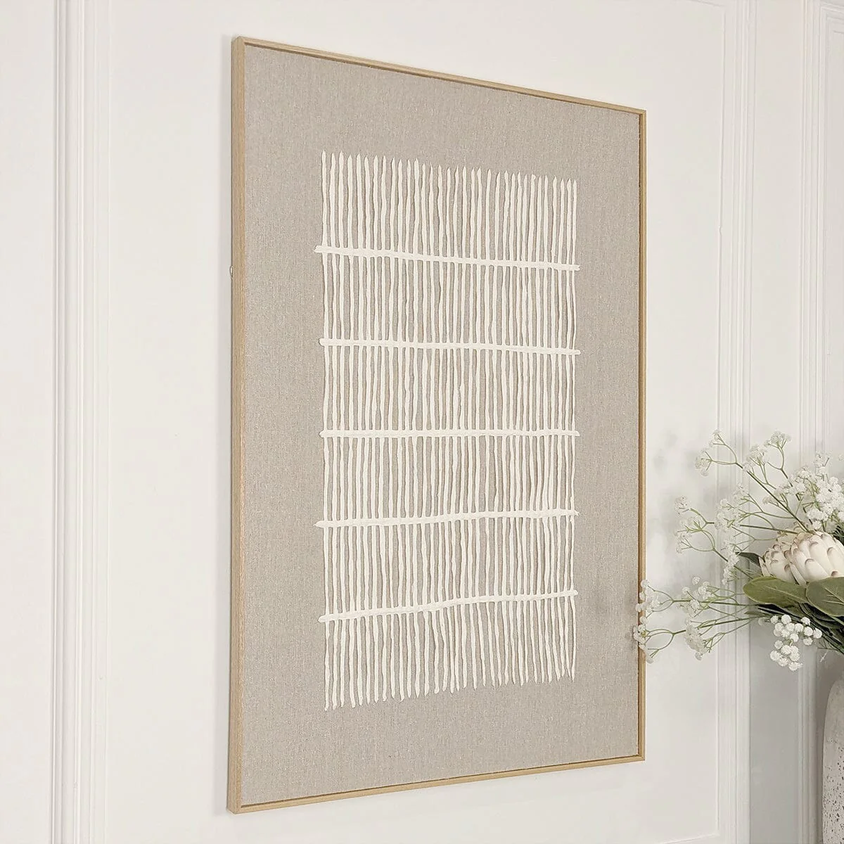 Talia Taupe & Cream Woven Wall Art - Image 2