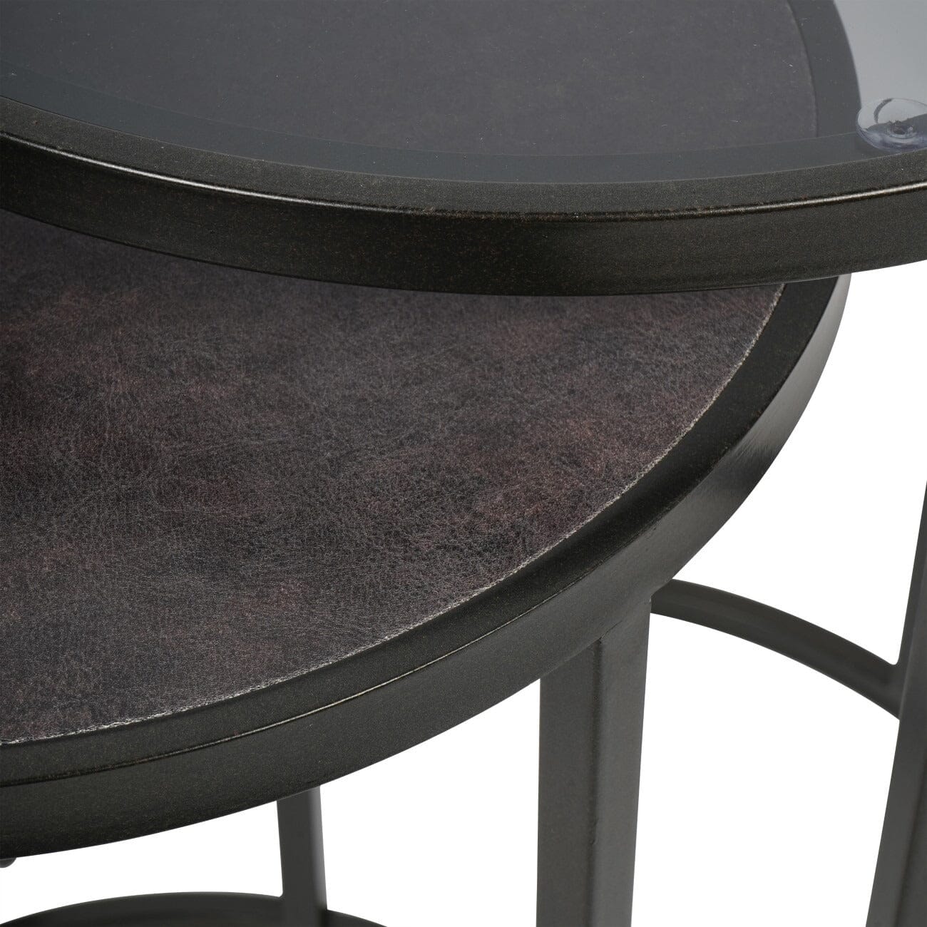 Tamara Black & Glass Set of 2 Nesting Side Tables - Image 5