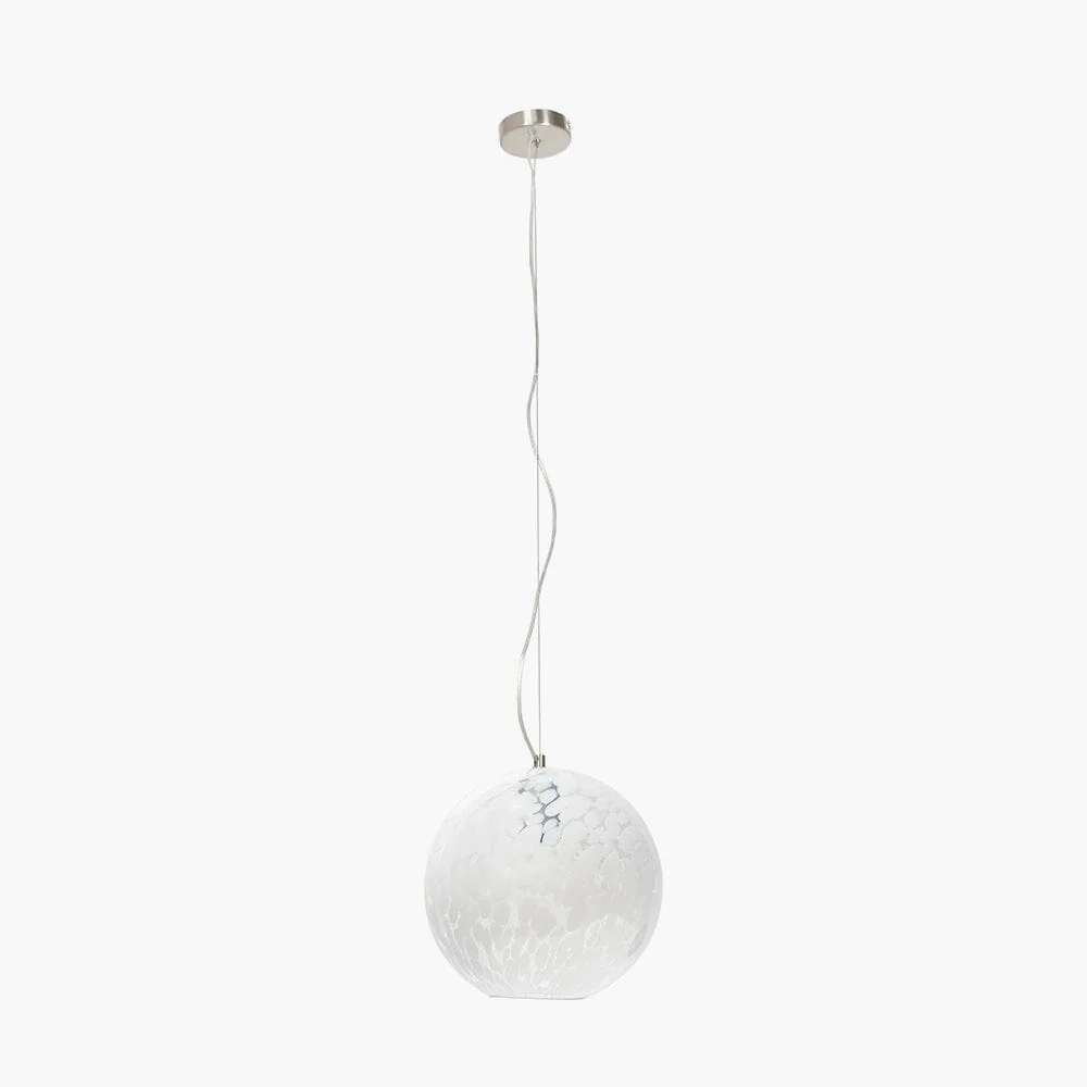 Tamsin Glass White Speckled Pendant Ceiling Light - Image 2