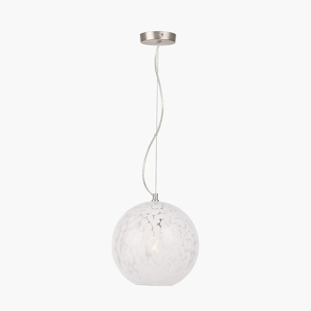 Tamsin Glass White Speckled Pendant Ceiling Light - Image 3