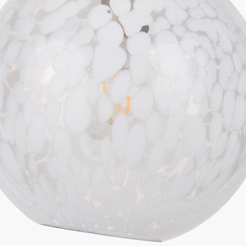 Tamsin Glass White Speckled Pendant Ceiling Light - Image 5