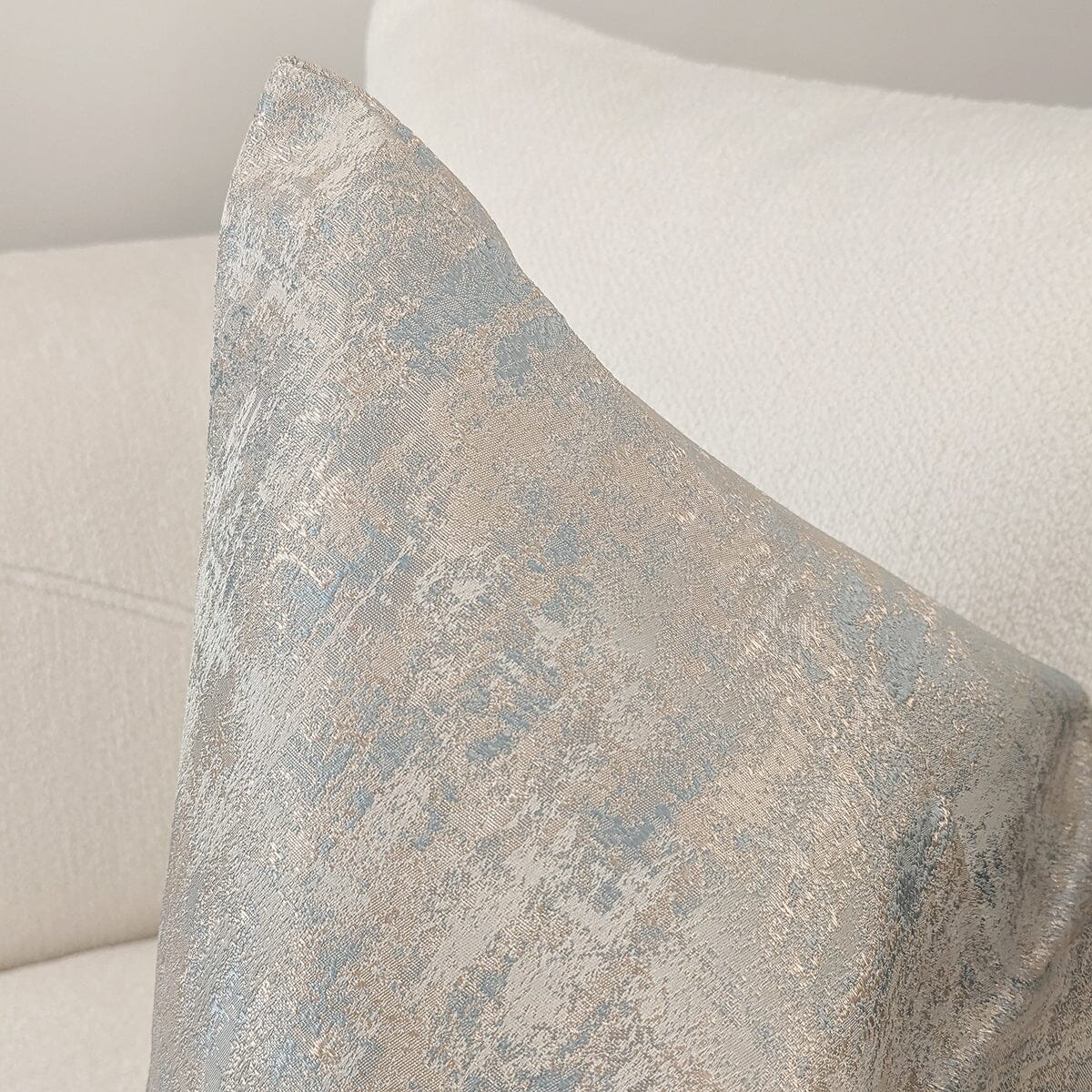 Tamzin Gold & Duck Egg Metallic Cushion - 50x50cm - Image 2