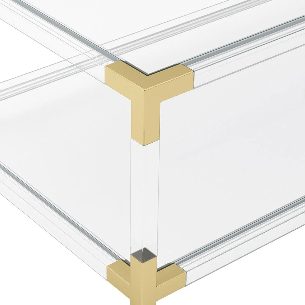 Taormina Acrylic Coffee Table with Gold Accents - Image 4