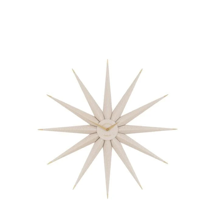 Tatler Neutral Metal Star Wall Clock with Gold Accents - Image 2