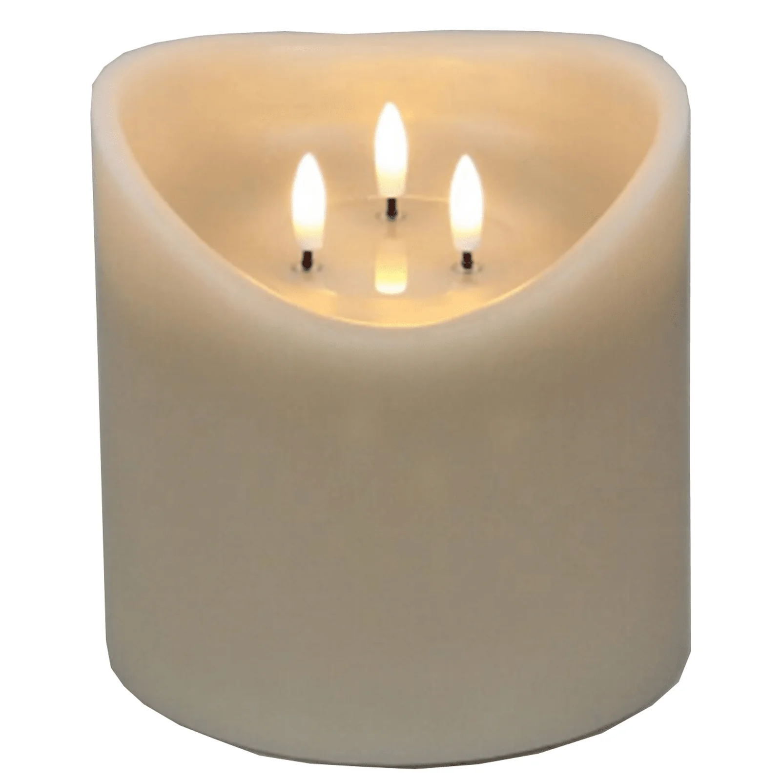 Taupe Realistic 3 Wick LED Candle - 15cm - Image 2