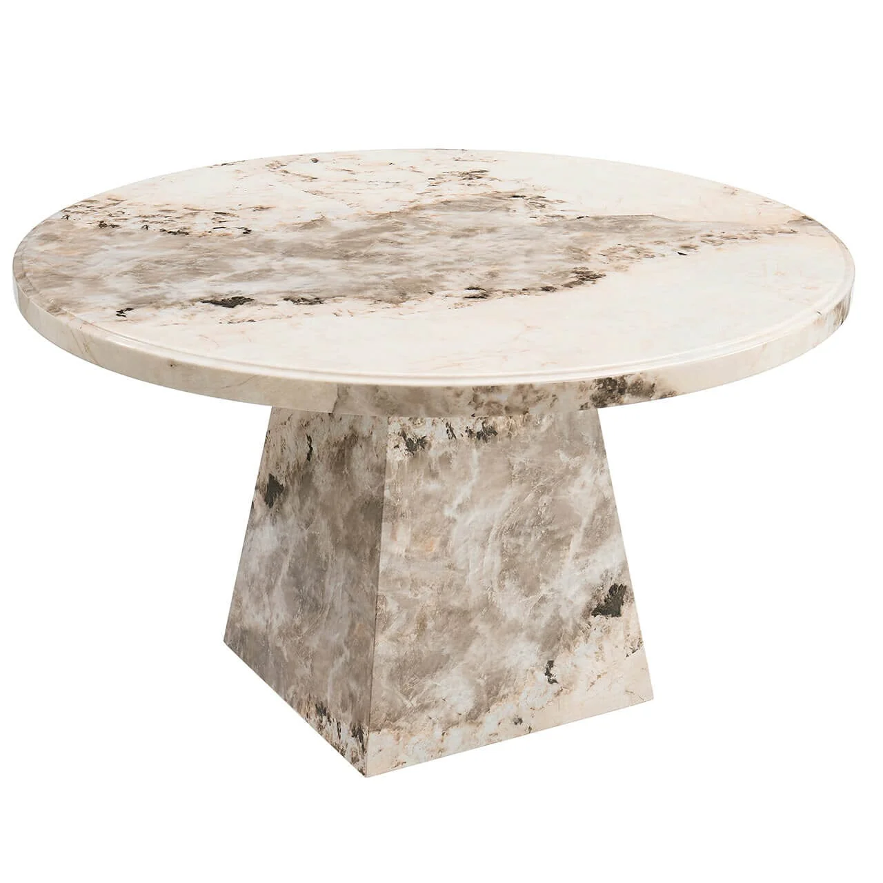Thea Mocha Marble Round Dining Table - Image 3