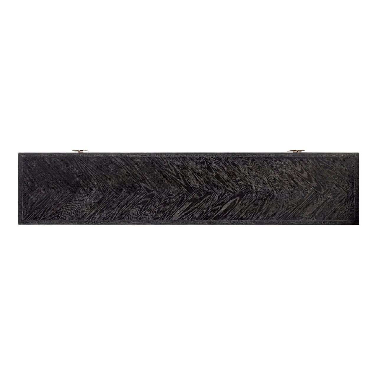 Thessaly Black Chevron Media Unit with Brass Handles - Image 5