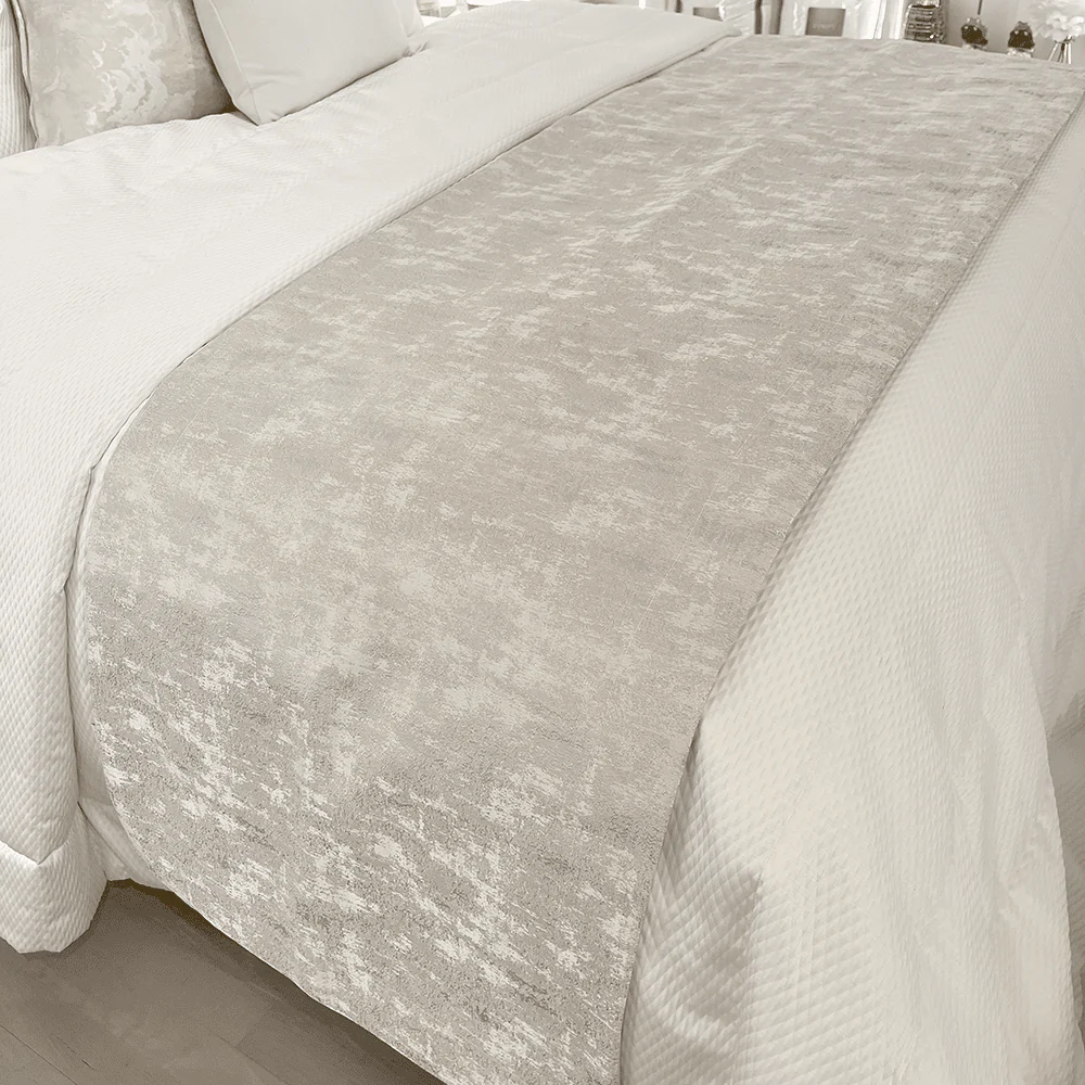Tiana Cream & Gold Abstract Print Bed Runner - Image 3
