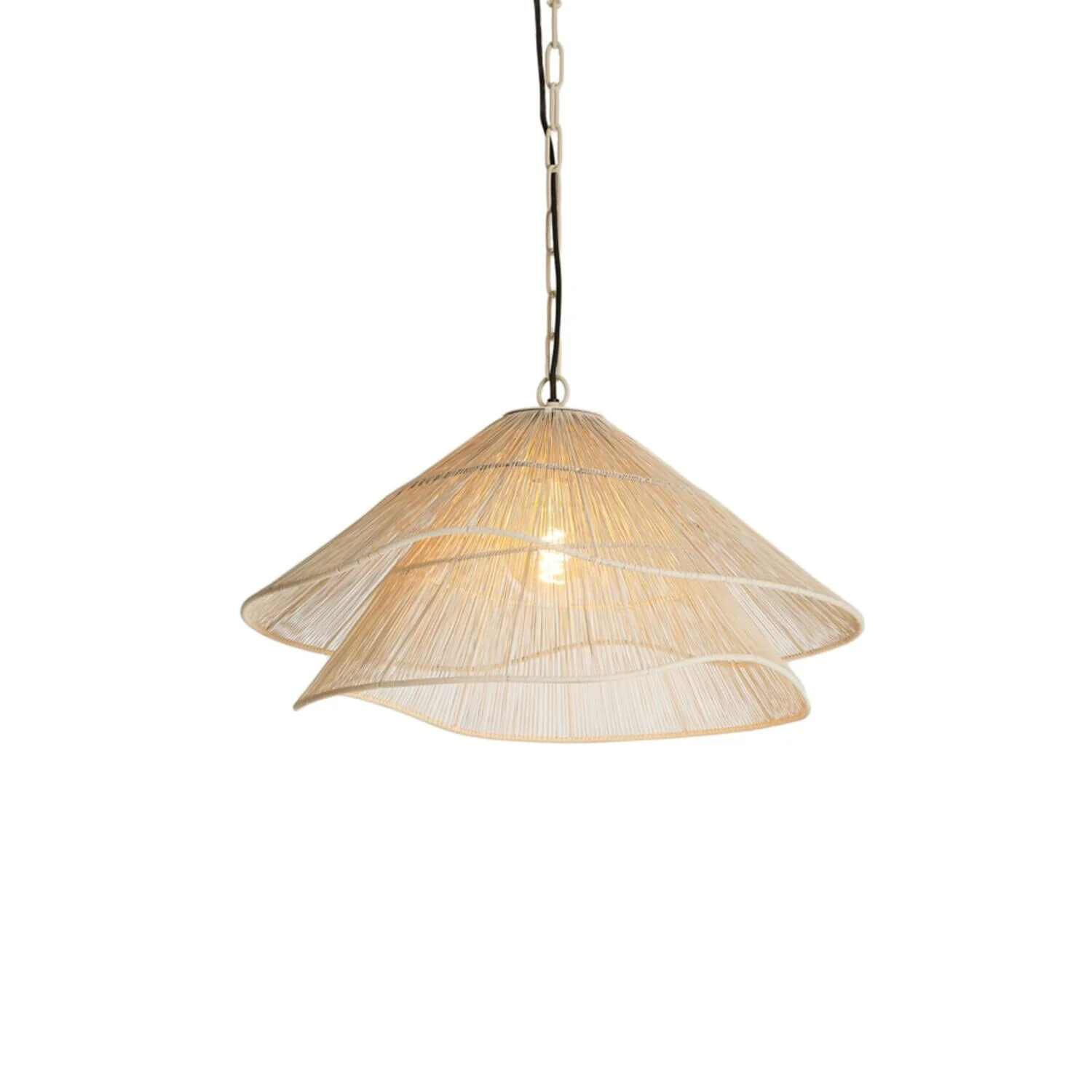 Tiare Cream Woven 2 Tier Abstract Ceiling Light - Image 2