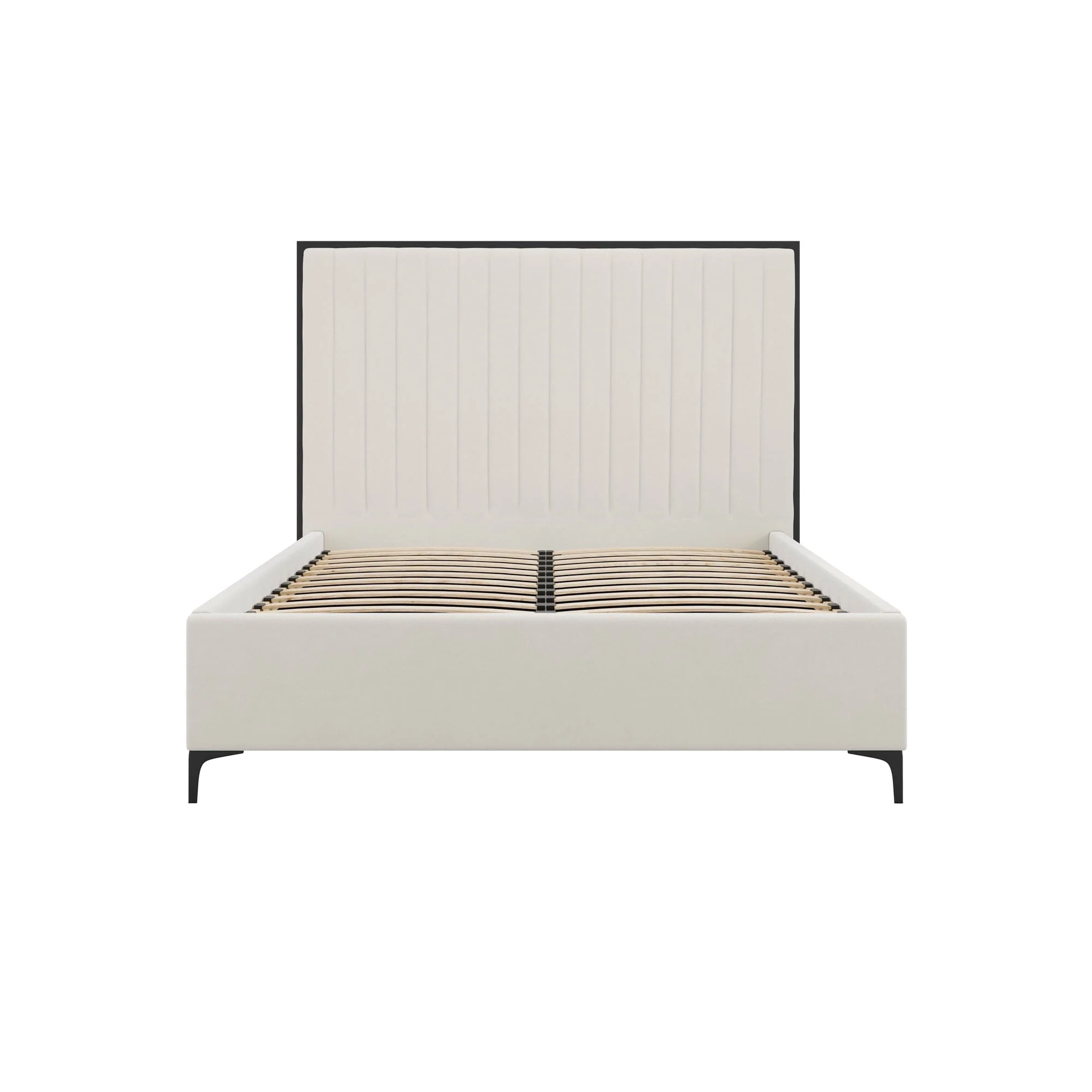 Tiffany Cream Velvet Bed With Black Frame - Image 2