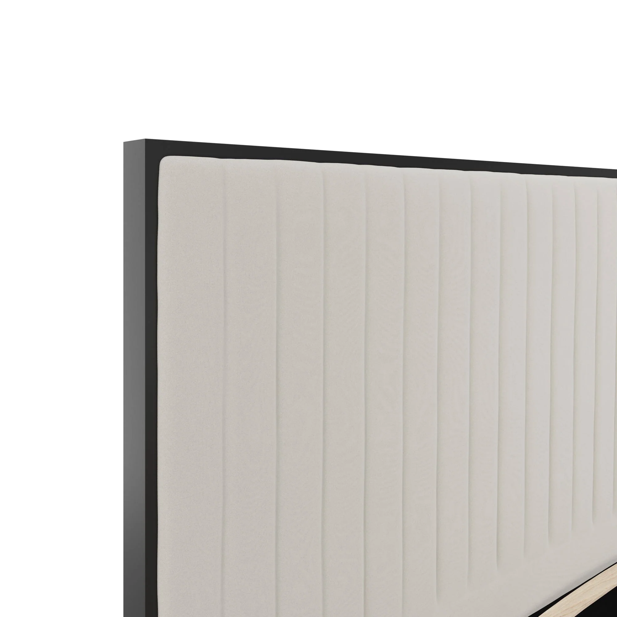 Tiffany Cream Velvet Bed With Black Frame - Image 4