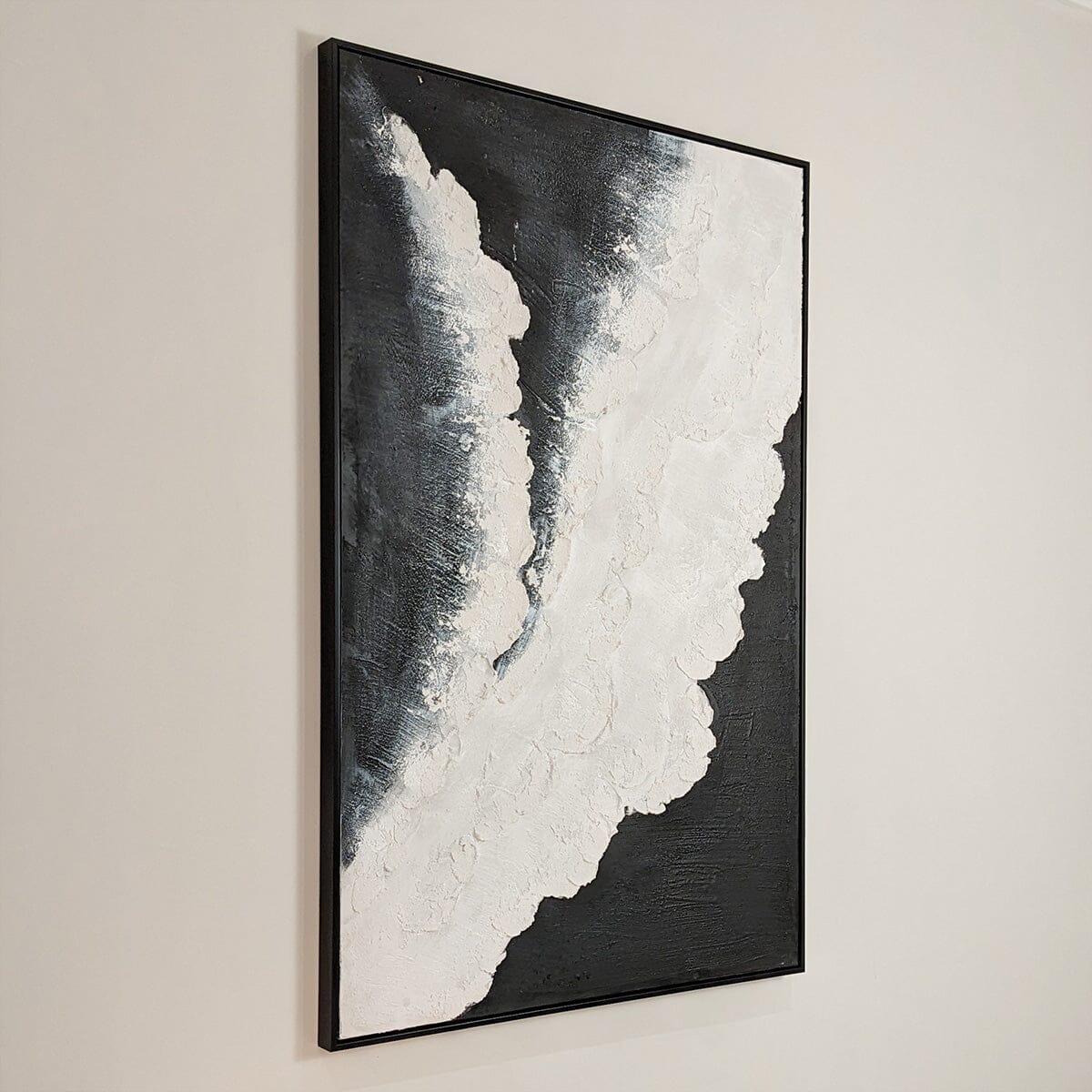Tilford Monochrome Beach Waves Textured Canvas Wall Art - Image 2