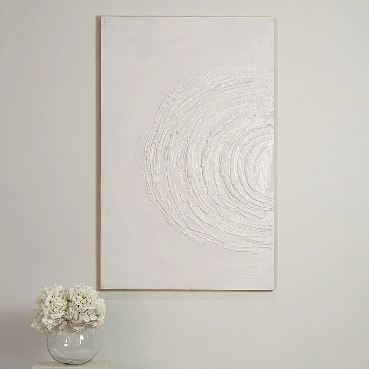 Tilly Cream Half Moon Textured Canvas Wall Art - Image 2