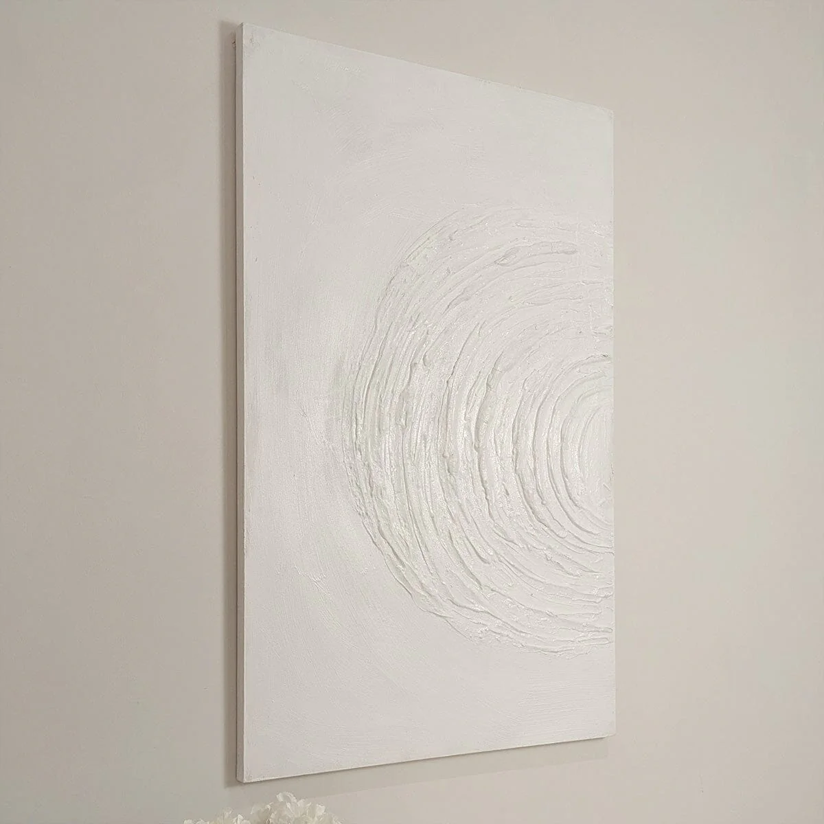 Tilly Cream Half Moon Textured Canvas Wall Art - Image 3