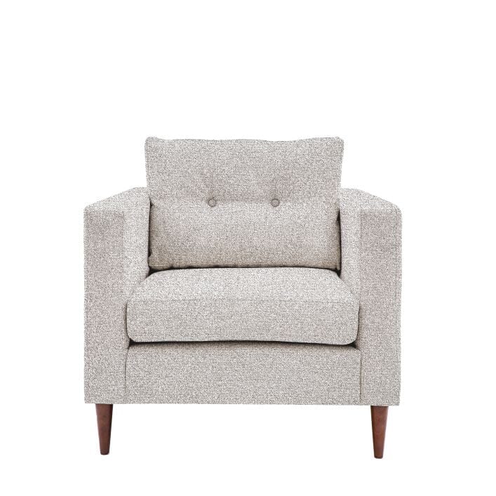 Tilly Grey Textured Buttoned Back Armchair - Image 2
