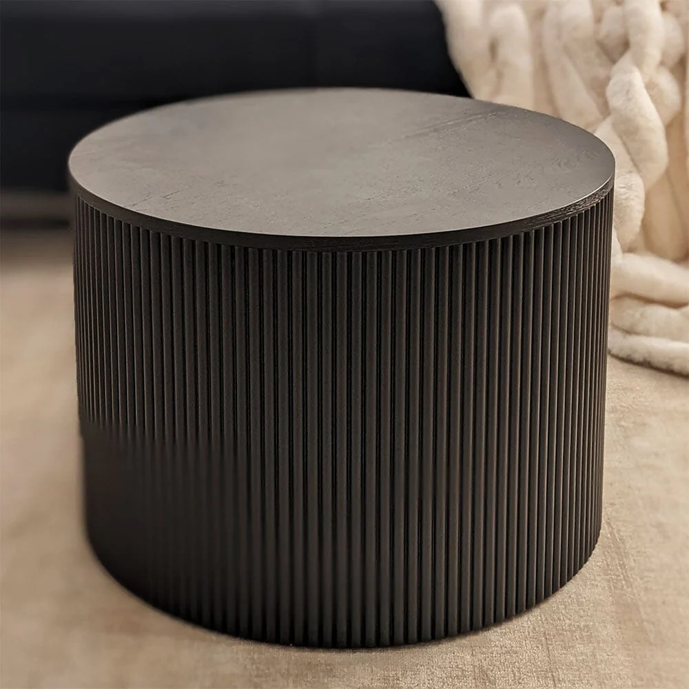 Tisbury Black Round Wooden Coffee Table - Image 3