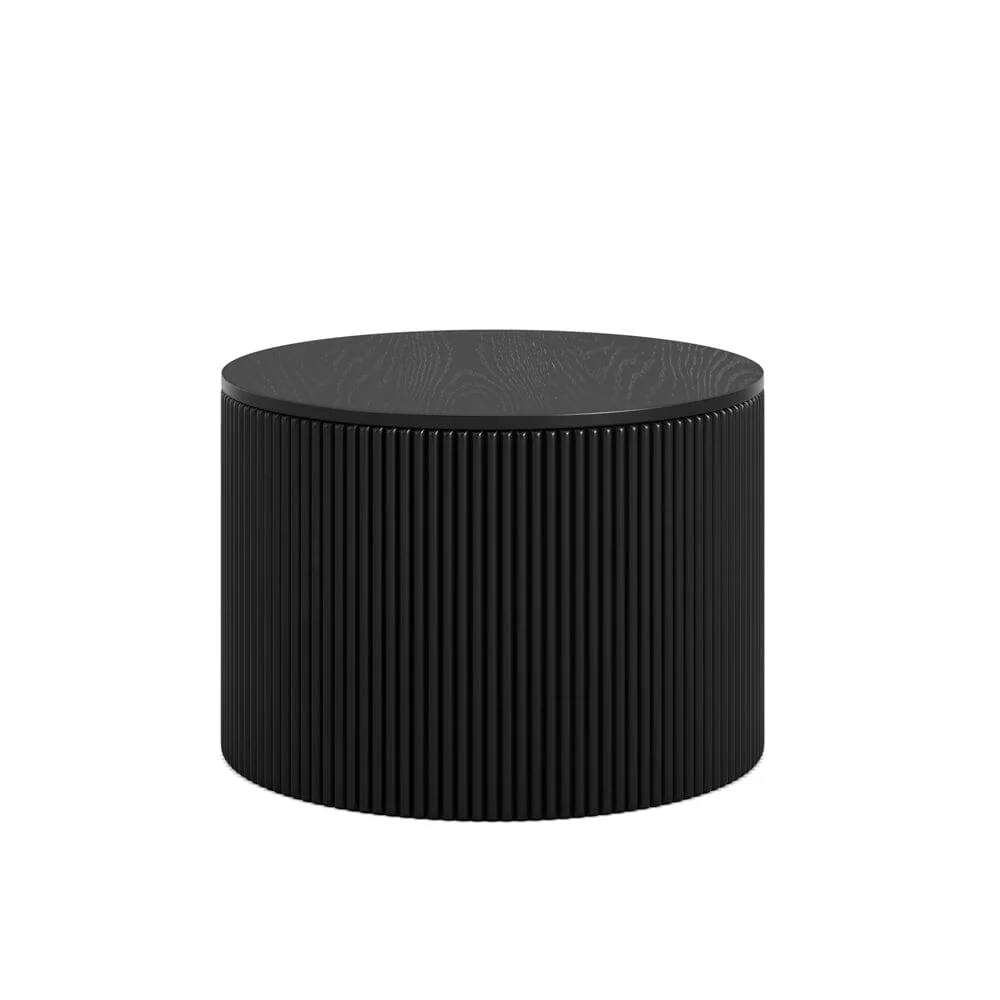 Tisbury Black Round Wooden Coffee Table - Image 5