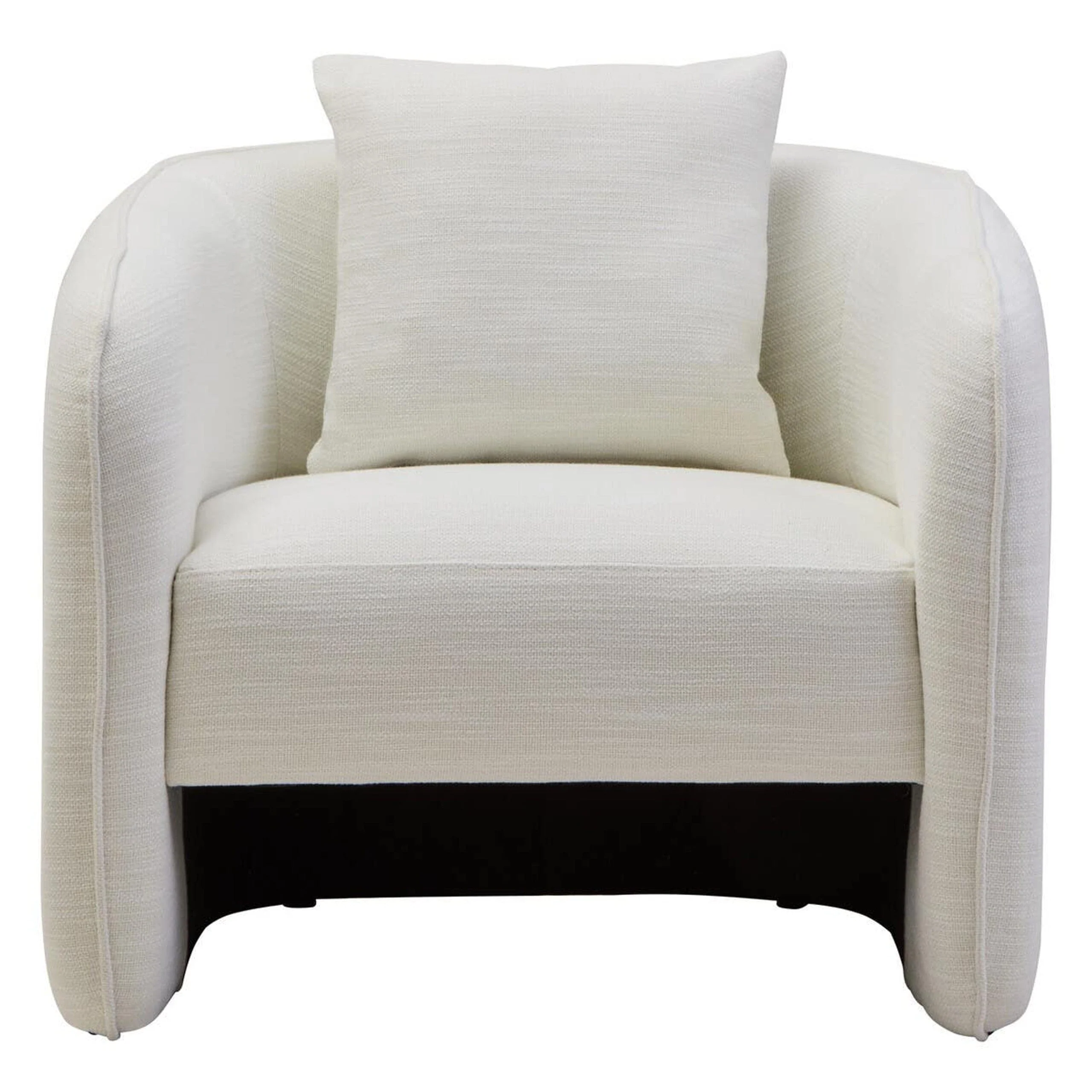 Tofna Cream Linen Effect Curved Accent Chair - Image 2