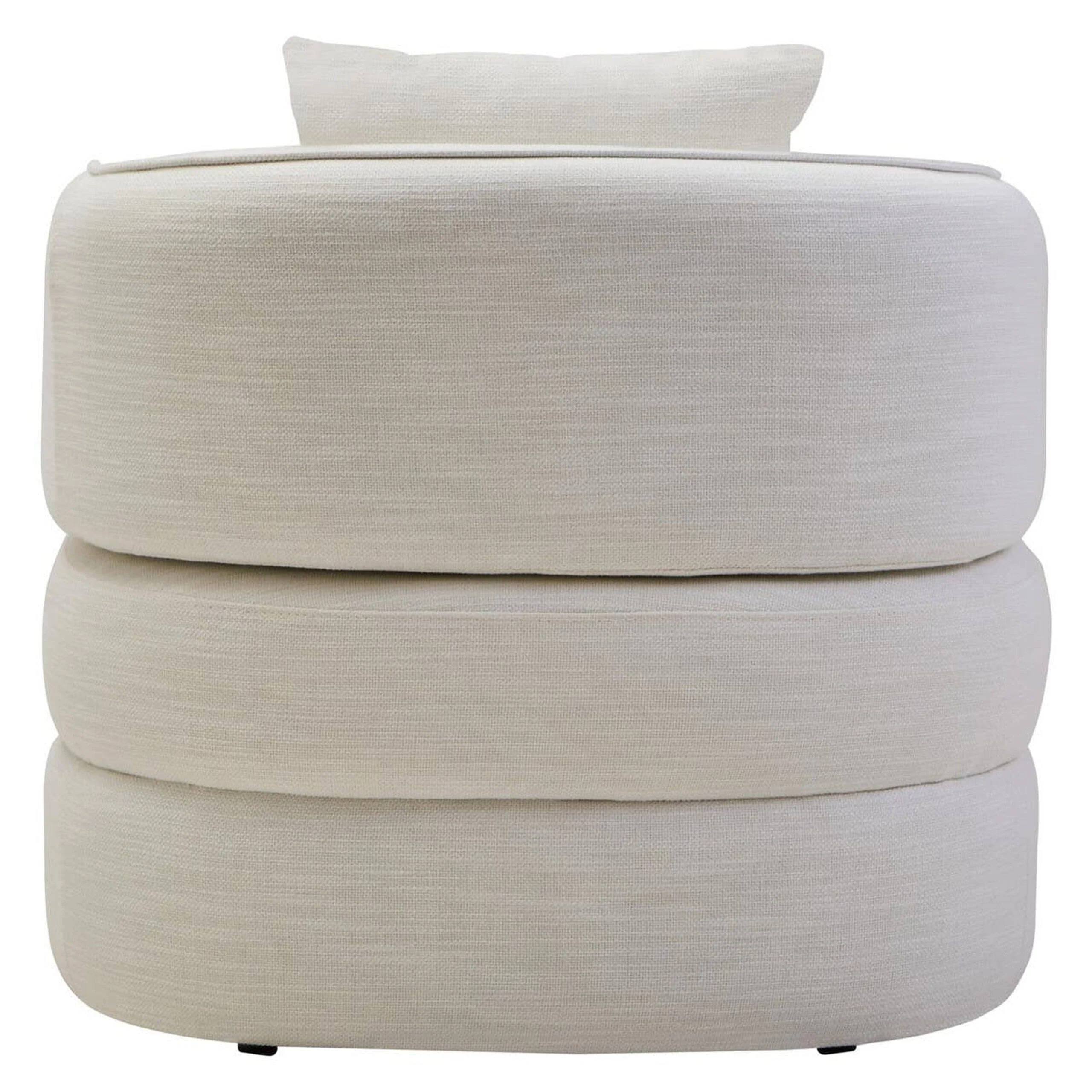 Tofna Cream Linen Effect Curved Accent Chair - Image 5