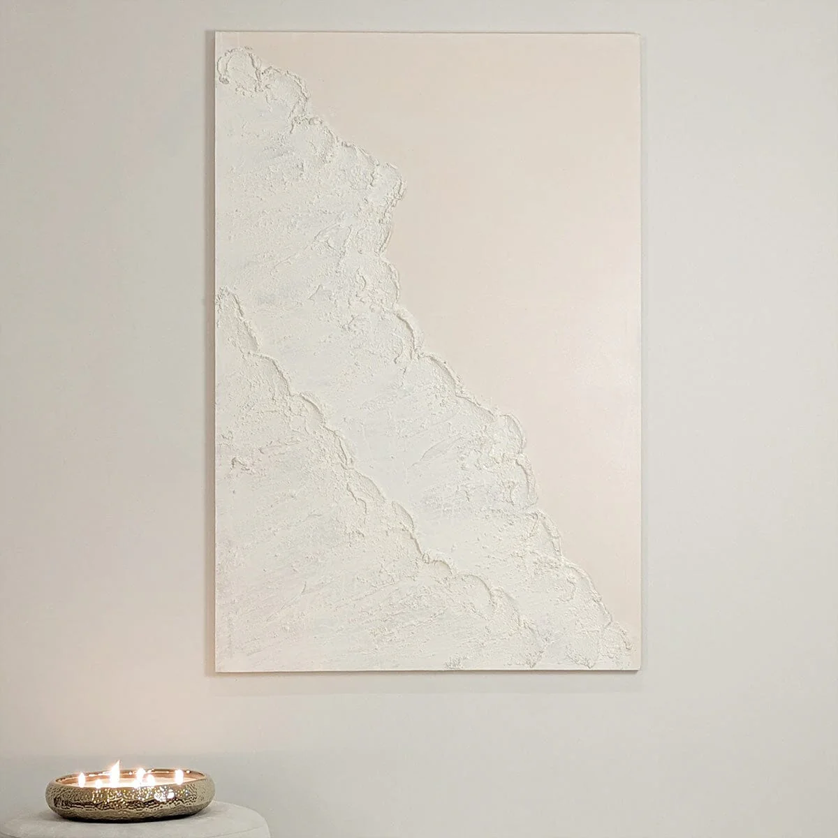 Toulouse Neutral Beach Waves Textured Canvas Wall Art - Image 2