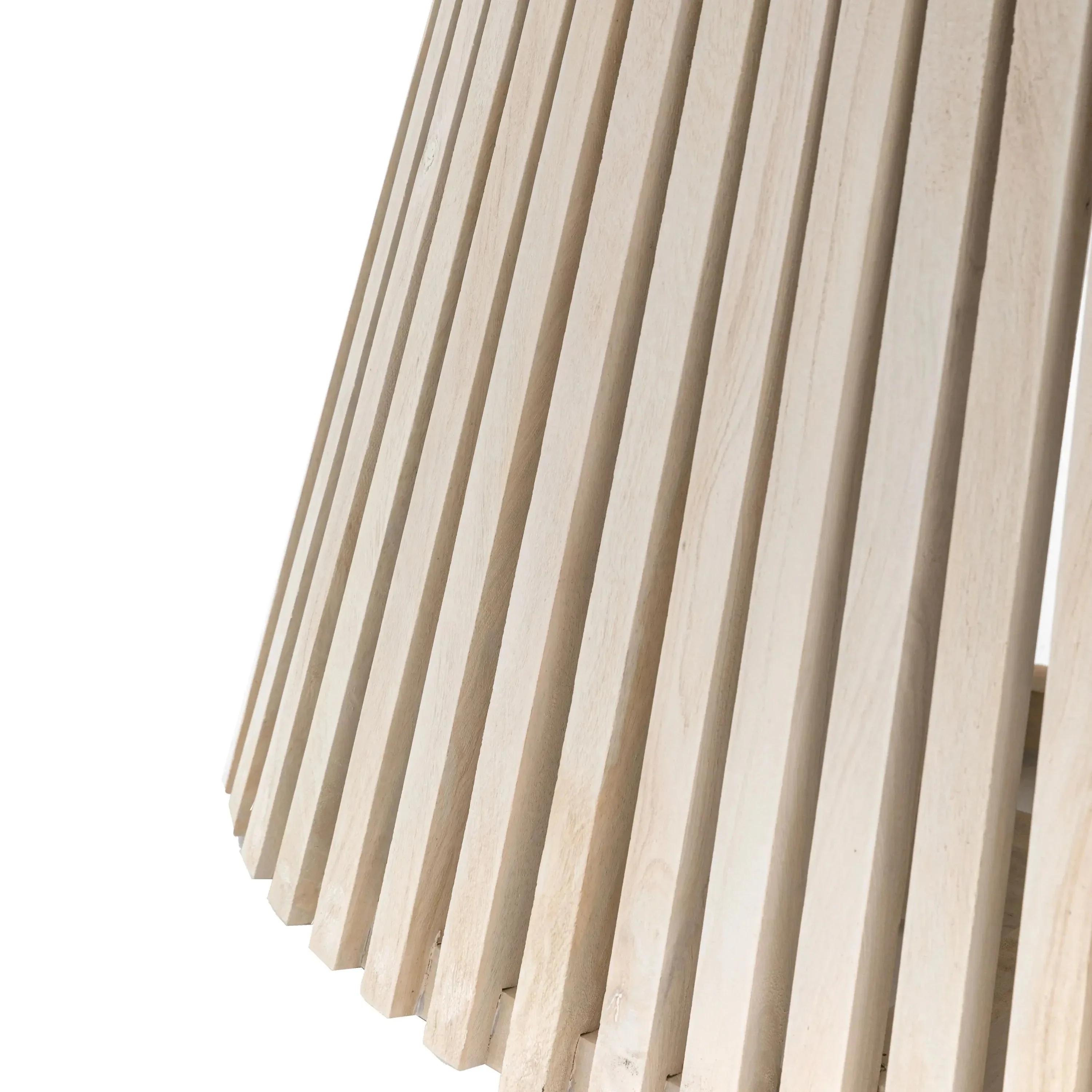 Tova Whitewash Slatted Wood Oval Dining Table with Marble Top - Image 3