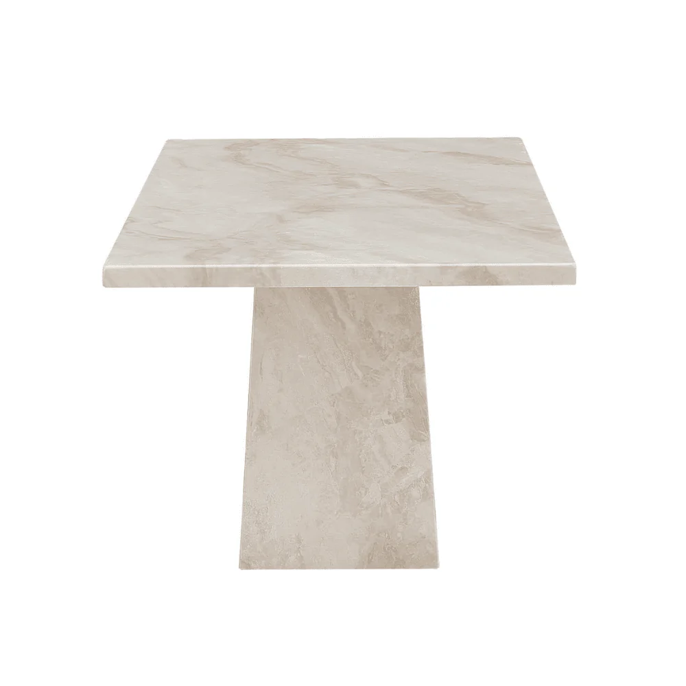 Travara Taupe & Cream Marble Coffee Table - Image 5