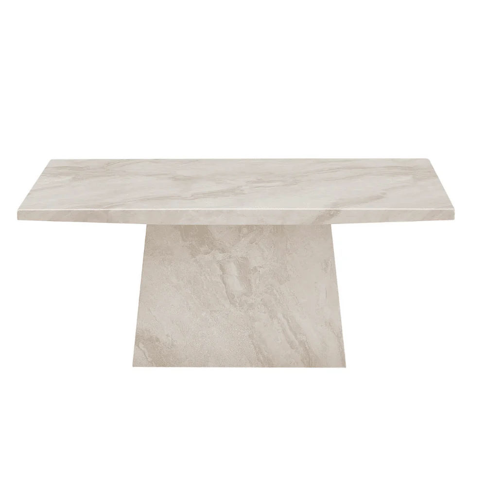 Travara Taupe & Cream Marble Coffee Table - Image 6