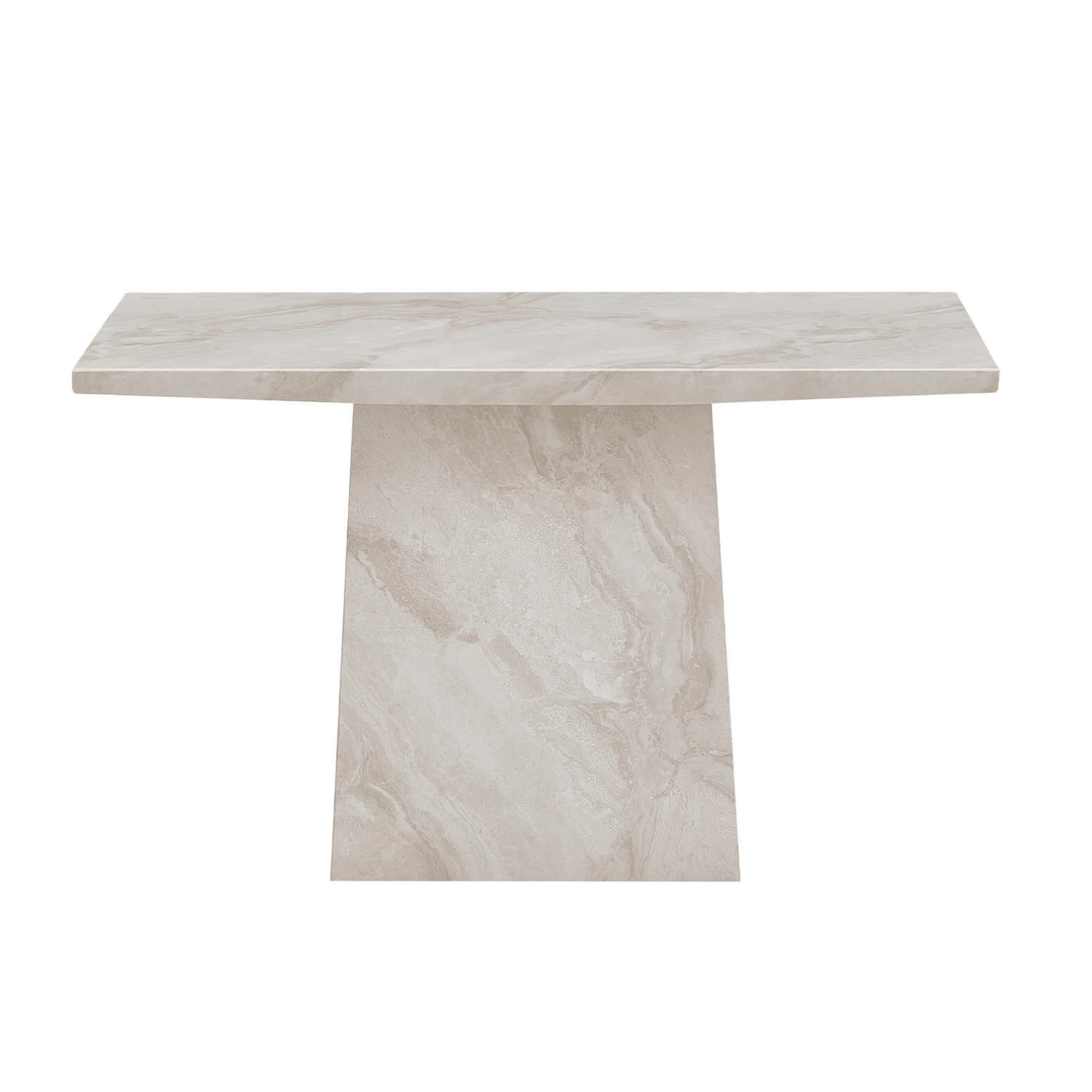 Travara Taupe & Cream Marble Console Table - Image 2
