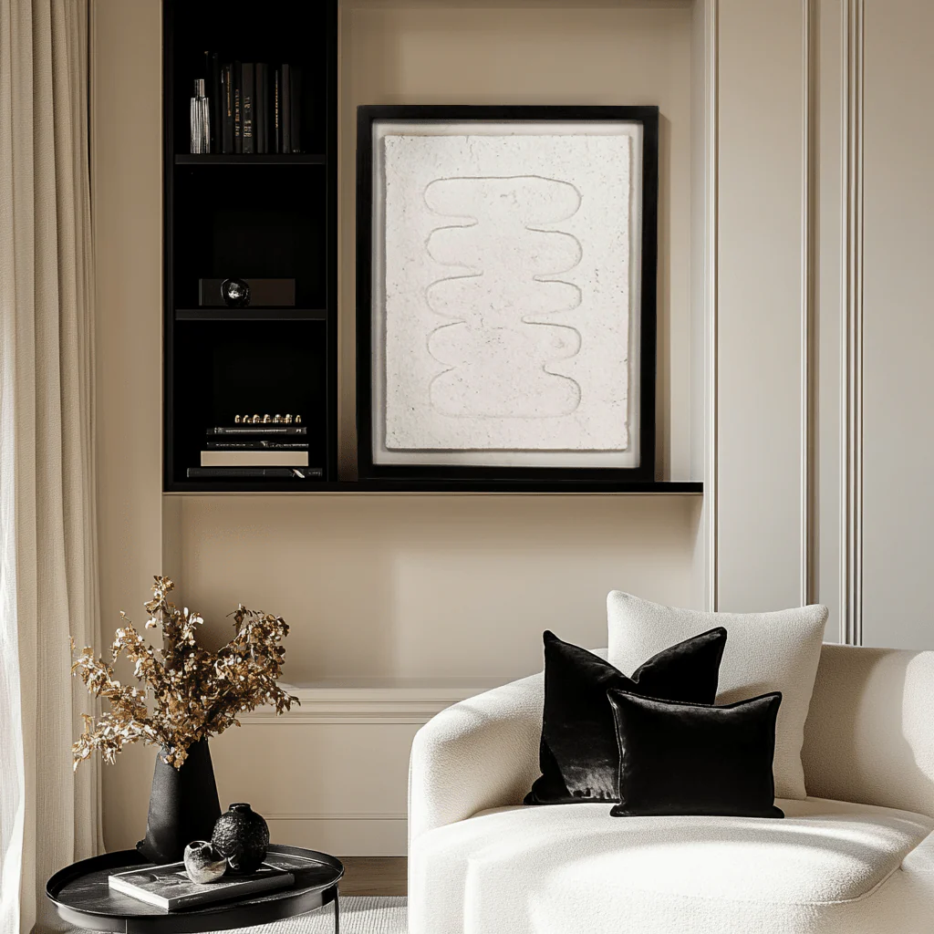 Tresor Monochrome Textured Abstract Wall Art - III