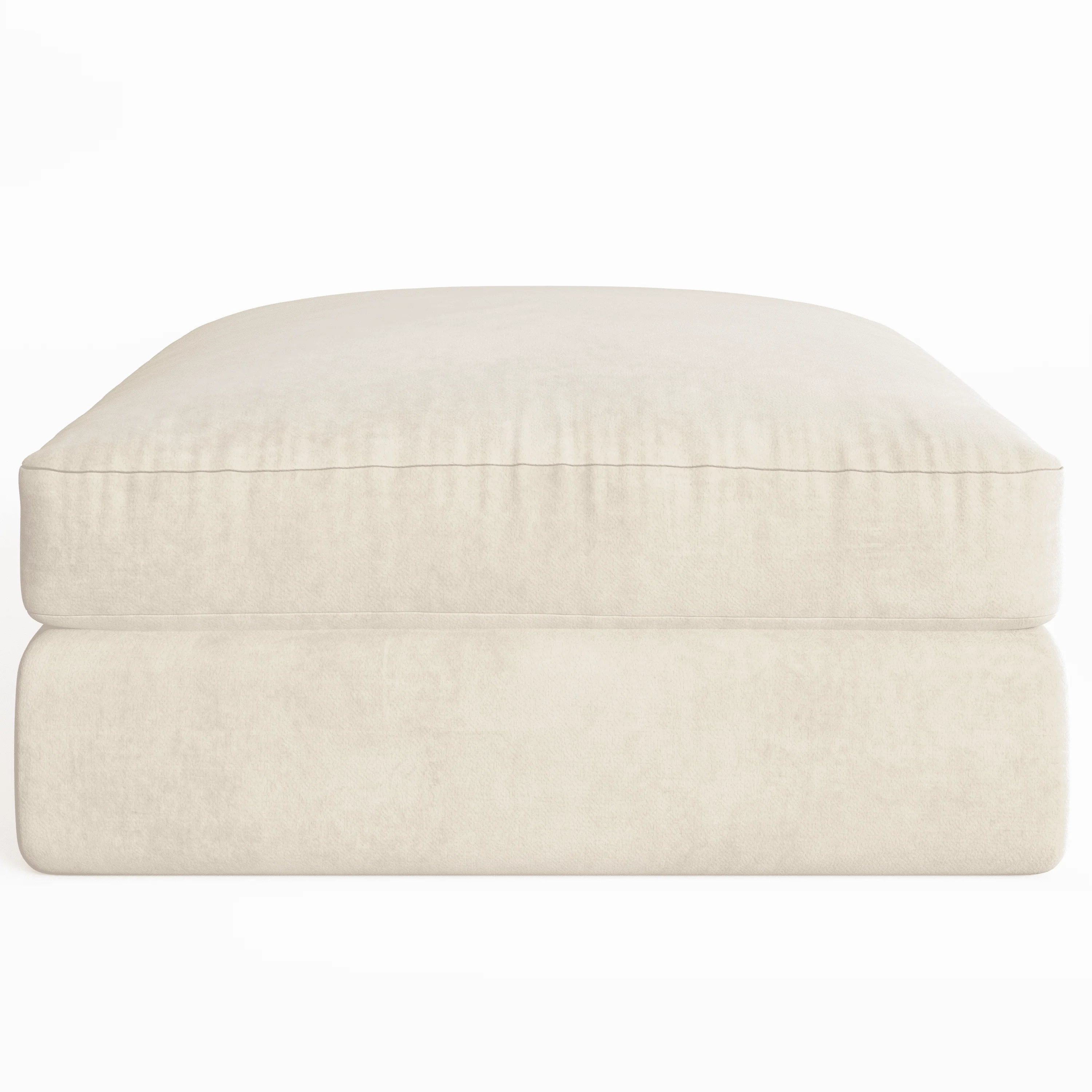 Tribeca Cream Velvet Large Footstool - Image 2